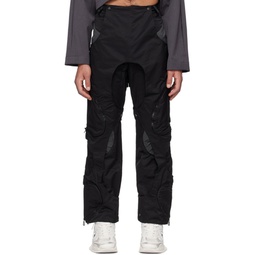 Black Articulated Disintegrable Trousers 231666M191013