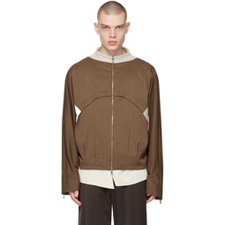 Brown Symmetrical Echo Jacket 231666M180006