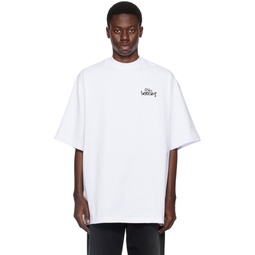 White Print T Shirt 241843M202000
