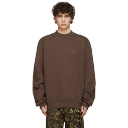 Brown Heavy Crewneck Sweatshirt 212843M204002