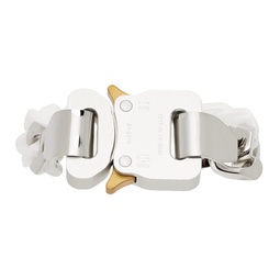 Silver & White Ceramic Buckle Chain Bracelet 212776M142017
