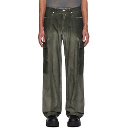 Green Overdyed Skater Cargo Pants 241776M188003