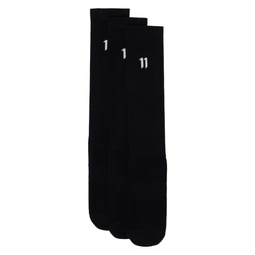 Three Pack Black Logo   Type Socks 232610M220004