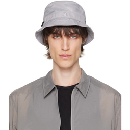 Gray Embroidered Bucket Hat 222610M140001