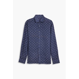 Swiss-dot linen shirt