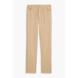 Slim-fit pinstriped linen-blend twill pants