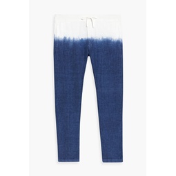 Dip-dyed linen and cotton-blend drawstring sweatpants