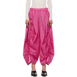 Pink Gathered Balloon Trousers 241302F087004