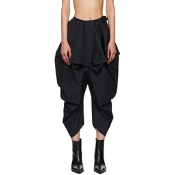 Black Bubble Solid Trousers 241302F087015