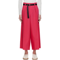 Pink Oblique Fold Bottoms Trousers 241302M191005