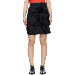 Black Solid Miniskirt 231302F090000