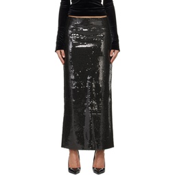 Black Delta Maxi Skirt 241427F093001