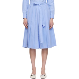Blue Belted Midi Skirt 241283F090000