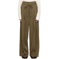 Khaki Pleated Trousers 232283F087001
