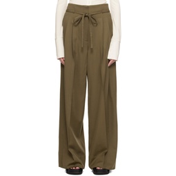 Khaki Pleated Trousers 232283F087001