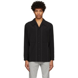 Black Convertible Collar Shirt 221283M192001