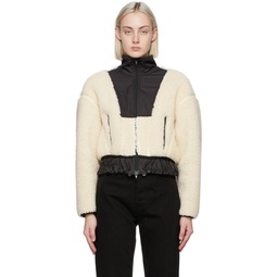 Off White Cropped Sherpa Bonded Jacket 202283F063006