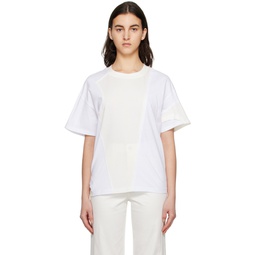 White Deconstructed T Shirt 231283F110011
