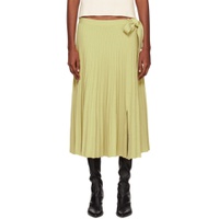 Yellow Belted Midi Skirt 231283F092003