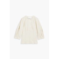 Cotton-blend poplin blouse