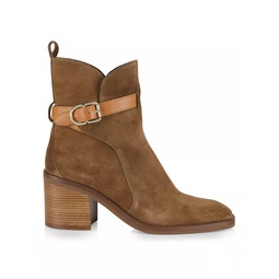 Alexa 70MM Leather Ankle Booties