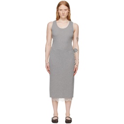 Gray Deconstructed Maxi Dress 241283F055004