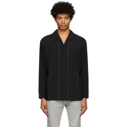 Black Convertible Collar Shirt 221283M192001