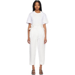 White Paperbag Trousers 231283F087012