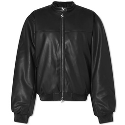 3.Paradis Vegan Leather Bomber Jacket Black