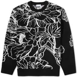 3.Paradis Flowers Crew Knit Black