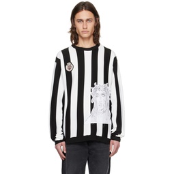 Black   White Striped Sweater 241010M201001