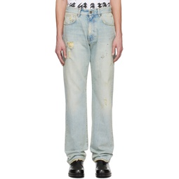 Blue Distressed Jeans 241010M186000