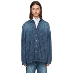 Blue Faded Denim Shirt 241010M192006