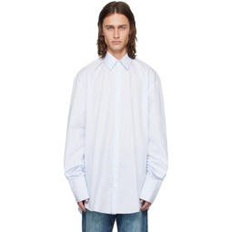 White   Blue Pinstripe Shirt 241010M192003