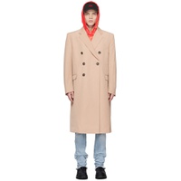 Beige Double Breasted Coat 231010M176001