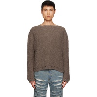 Brown Cutout Sweater 232010M201000