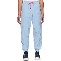 Blue Printed Track Pants 231932M190015