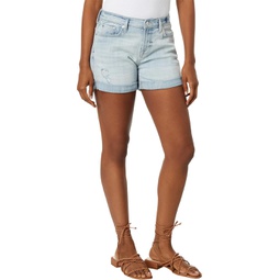 7 For All Mankind Mid Roll Shorts in Broken Twill Coco Prive