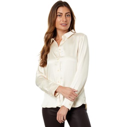 Womens 7 For All Mankind Satin Shirt