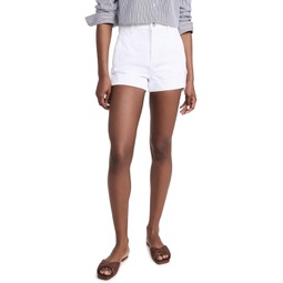 7 For All Mankind Tailored Slouch Shorts in Brilliant White
