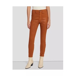 High Waist Ankle Skinny In Coated Ginger