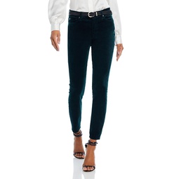 High Rise Ankle Skinny Jeans in Hunter Green
