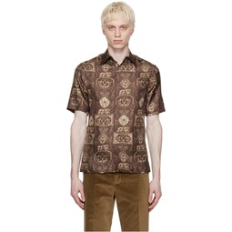 Brown Printed Shirt 231956M192015