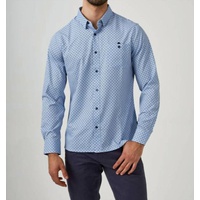 faro long sleeve shirt in white/blue