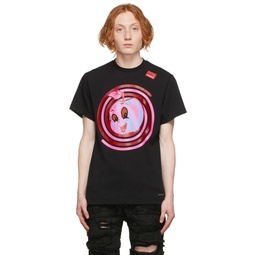 Black Spiral Apple Mesh Eye T Shirt 221689M213005