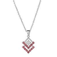 silver tone triangle cubic zirconia pendant necklace