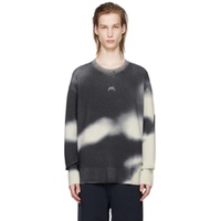 Black   White Gradient Sweater 241908M201000
