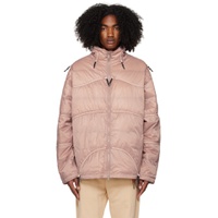 Pink Plume Puffer Down Jacket 231285M178001