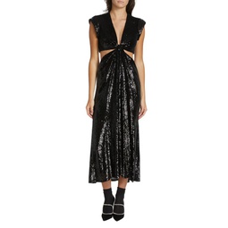 Alexis Sequined Cut Out Midi Dress