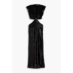 Alexis cutout sequined tulle midi dress